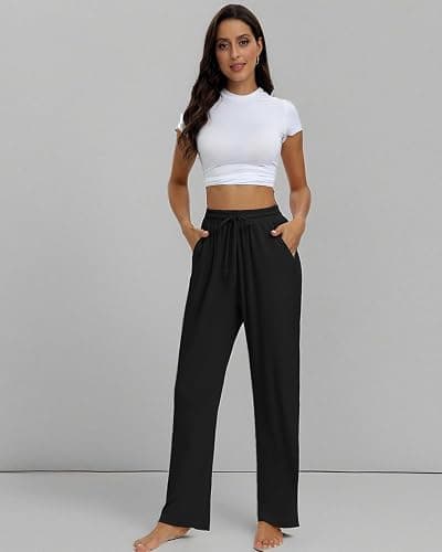 Neer 3 Pack Women's Baggy Sweatpants with Pockets, Wide Leg Yoga Pants Cozy Thick Lounge Pants Drawstring Casual Loose Jogger thumbnail 6