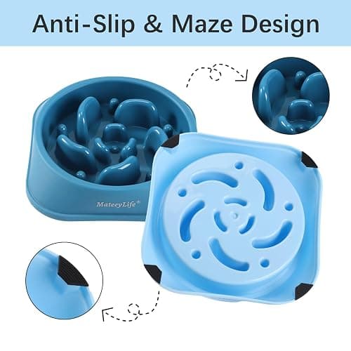 MateeyLife Slow Feeder Dog Bowls 2PCS, Anti-Choking Puzzle Dog Food Bowls, Anti-Slip Interactive Feeding Slow Down Eating, Bloat Stop Maze Dishes for Medium Breeds thumbnail 4