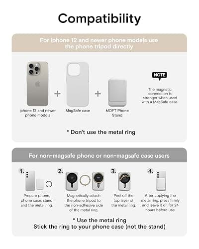 MOFT Phone Tripod Stand Selfie Stick for iPhone, Multi-Angles iPhone Stand, Lightweight & Portable Phone Holder, Strong Magnets, MOVAS Vegan Leather, Earthen Beige (Without Card Slot) thumbnail 9