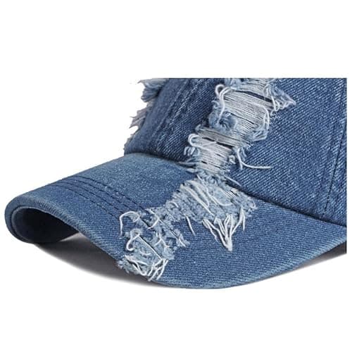 Vintage Washed Denim Distressed Dad Hats Adjustable Baseball Caps for Men Women thumbnail 6