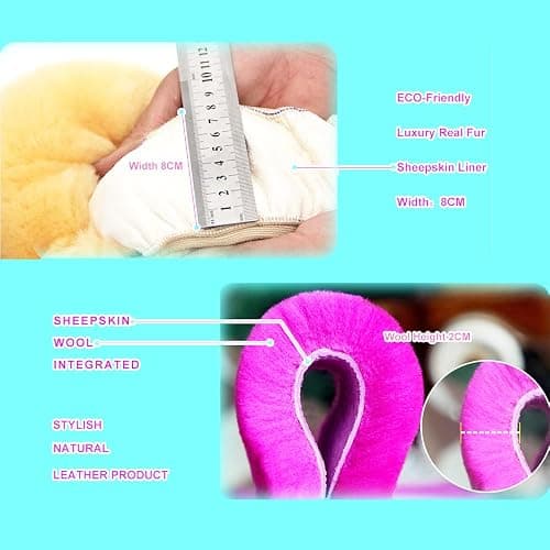 Fluffy Wool Sheepskin Fuzzy Black Car Steering Wheel Cover for Universal Auto Steering Wheel 14 1/2-15 1/2inch, Anti-Slip, Soft Plush, Comforting and Luxurious, Soft Texture (Black) thumbnail 5