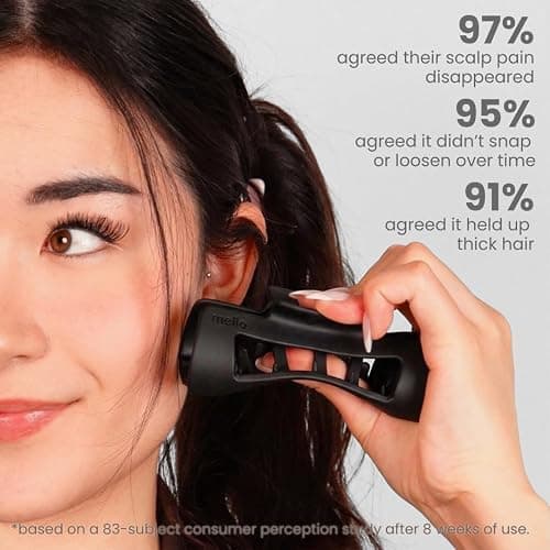Mello Hair Claw Clip – Flexible Hair Clip for All Hair Types, Durable Strong Hold, Non-Slip Matte Finish, Claw Clips for Girls & Women, Perfect for Everyday Hair Styling, Made in Korea (Black) thumbnail 4