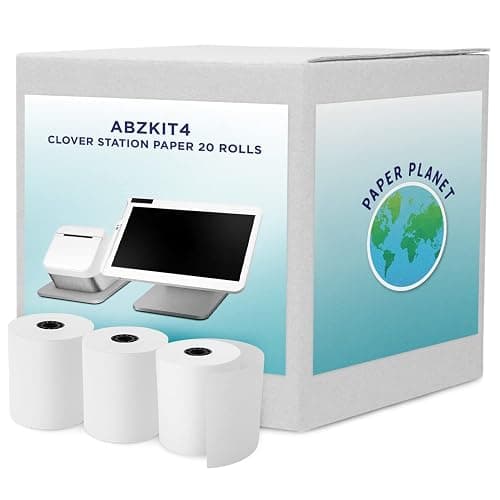 Thermal Paper for Clover POS (Clover Station Thermal Printer) by Paper Planet | Credit Card Receipt Rolls for C500 C501 C503 C100 P100 | 20 Rolls - Image 1