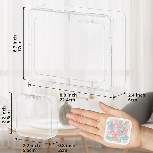 Mathtoxyz Bead Organizer Box, 31Pcs Small Beads Organizers and Storage Plastic Cases Mini Clear Dimond Storage Containers Boxes with Hinged Lid and Rectangle for Bracelet Making DIY Jewelry Craft Nail thumbnail 2