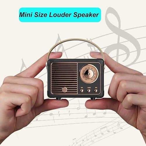Dosmix Retro Bluetooth Speaker, Vintage Decor,Small Wireless Bluetooth Speaker,Cute Old Fashion Style for Kitchen Desk Bedroom Office Outdoor,Birthday Gifts for Women Men Teens thumbnail 3