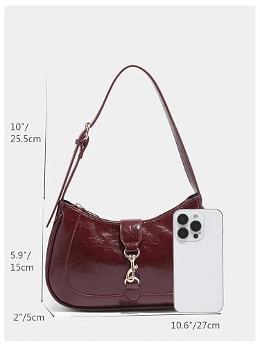RoseSeek Women's Retro Vintage Zipper Shoulder Bag Adjustable Strap Elegant Underarm Purse Hobo Handbags thumbnail 6