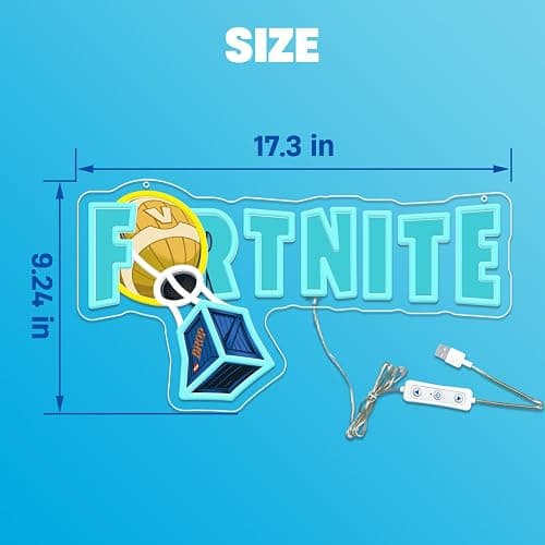 Fortnite Logo Neon Sign for Wall Decor,Official Licensed LED Neon Light for Gaming Bedroom & Man Cave Decor,Battle Royale Fan Space,Best Gamer Gift for Fortnite Fans,Streamers,Esports Players thumbnail 3