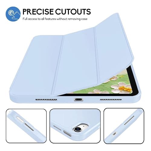 iPad (A16) 11th Generation Case 11 Inch 2025, iPad 10th Generation Case 2022 10.9 Inch with Pencil Holder, Soft TPU Back Slim Smart Protective Trifold Stand Cover, Auto Wake/Sleep, Sky Blue thumbnail 6