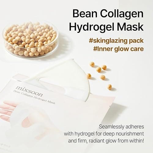 mixsoon Bean Collagen Hydrogel Mask Hydration All-In-One Firming, Soothing Gel Formula Face Mask for Radiant, Smooth Skin 35g / 1.18 fl.oz. (5ea) Korean Glass Skin Care thumbnail 2