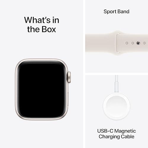 Apple Watch SE (2nd Gen) [GPS 40mm] Smartwatch with Starlight Aluminum Case with Starlight Sport Band M/L. Fitness and Sleep Trackers, Crash Detection, Heart Rate Monitor, Retina Display - Starlight Aluminum Case with Starlight Sport Band - 40mm Case + Medium/Large band - GPS - Without AppleCare+ thumbnail 6