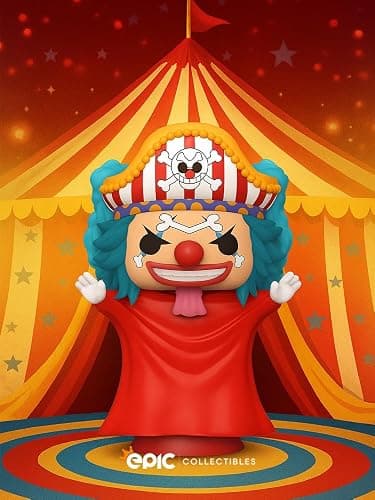 Epic Collectibles Pop Anime: One Piece - Buggy The Genius Jester Clown Exclusive Vinyl Figure Included with Box Protector Compatible for Funko thumbnail 2