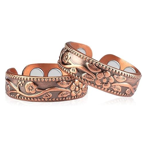 Vicmag Copper Magnetic Rings for Women & Men, 4X Strength Magnet Adjustable | 99.9% Pure Copper Thumb Ring For Finger, Powerful Magnets, Adjustable, Jewerly Present - Image 1
