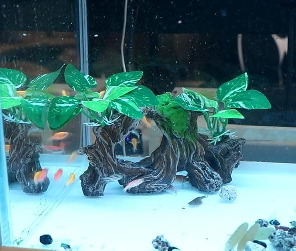 relaqcc Fish Tank Decorations Artifical Driftwood Cave Aquarium Decor Ornaments Silk Aquarium Plants for Betta Fish Tank Accessories thumbnail 2