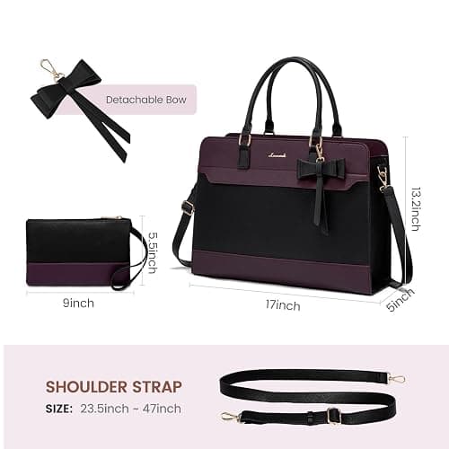LOVEVOOK Laptop Tote Bag for Women,Leather Work Bag, Waterproof Business Teacher Bag,Large Computer Handbag Purse Briefcase,Office Gifts for Women thumbnail 8