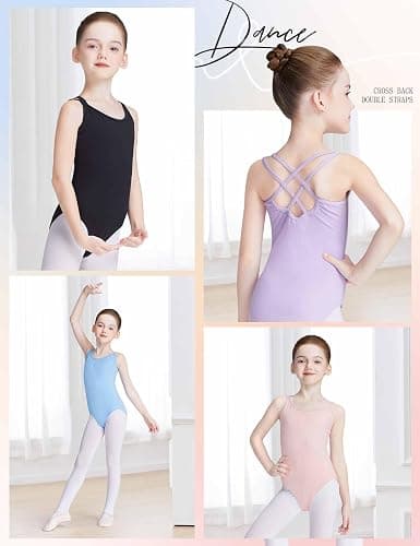 Daydance Toddler Kids Girls Camisole Leotards for Ballet, Double Breast Dance Bodysuit thumbnail 5