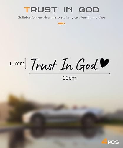 SCUARI 4PCS Car Stickers,Cars Decals,Car Accessories Trust in God Rearview Mirror Sticker,Auto Stickers and Decals,Auto Decals for Women,Trust in God Mirror Decoration,Fits Most Vehicles (Black) thumbnail 2