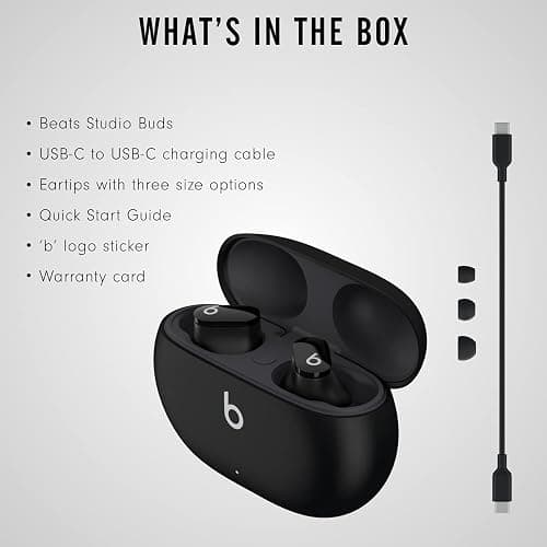Beats Studio Buds Totally Wireless Noise Cancelling Earphones - Black (Renewed) thumbnail 6
