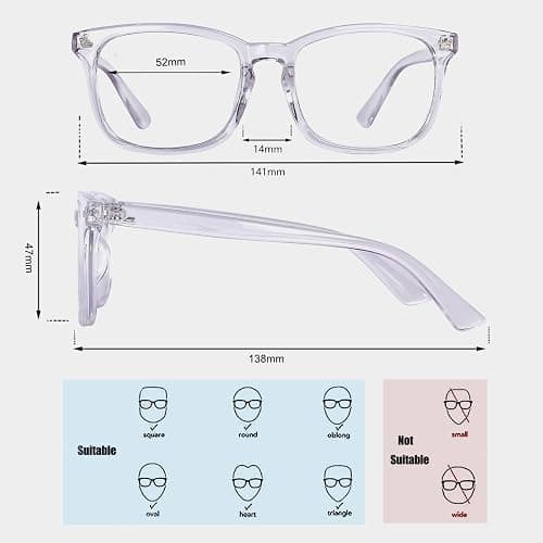 Maxjuli Blue Light Blocking Glasses,Computer Reading/Gaming/TV/Phones Glasses for Women Men(Transparent) thumbnail 3
