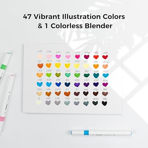 Ohuhu Alcohol Markers Brush Tip - Double Tipped Markers for Artist Adult Coloring Sketching - 48-color Art Marker Set for Fashion Cartoon Animation Illustration Design - Brush Chisel Dual Tips thumbnail 7