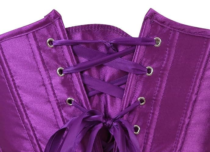 Sapubonva Corset Underbust Women Lace up Halloween Boned Brocade | Corset Underbust Women Top Lace up Boned Brocade Waist Training Renaissance Classic Halloween Plus Size thumbnail 3