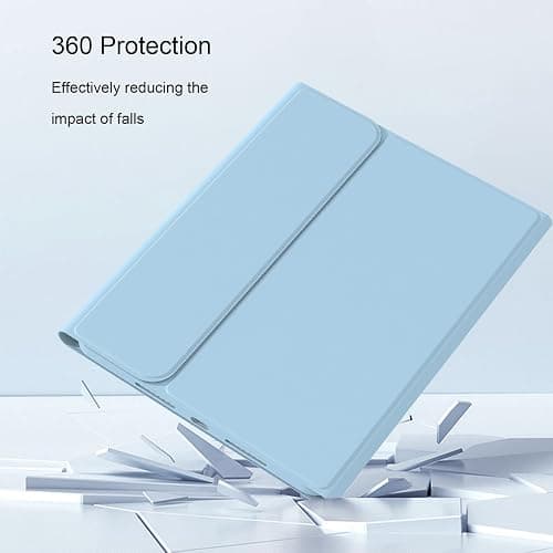 Keyboard Case with Pencil Holder for iPad 11th Generation (A16), 10th Gen | Detachable Wireless Keyboard, Support 3 System, Folio Stand, Soft TPU Back Shell for iPad 11th/10th 2025/2022, Light Blue thumbnail 7