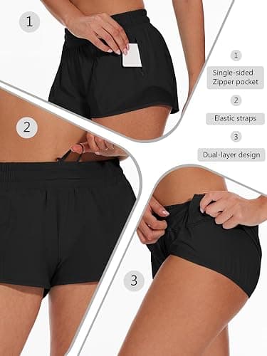 bbheqq Athletic Shorts for Women, Lightweight Running Shorts with Zipper Pocket Soft Quick Dry Gym Workout Shorts thumbnail 5