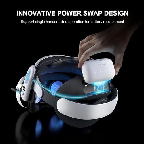 BOBOVR S3 Pro Strap mit Akku Accessories,Kompatibel mit Meta Quest 3/Quest 3S,Luftkühlungssystem und 10000 mAh Hot Swap Akku thumbnail 3