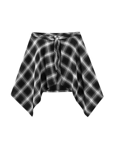 Verdusa Women's Grunge Plaid Tie Up Super Mini Skirt Festival Outfits Asymmetrical Wrap Skirts - Image 1