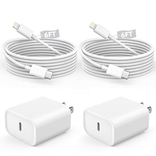 Fast Charger iPhone,iPhone Charger Fast Charging 2Pack USB C Wall Charger Block Fast i Phone Chargers 6FT Type-C USB C to Lightning Cable Cord for iPhone14/14Plus/13/12/11 Pro Max,Mini,8,iPad/AirPods - Image 1