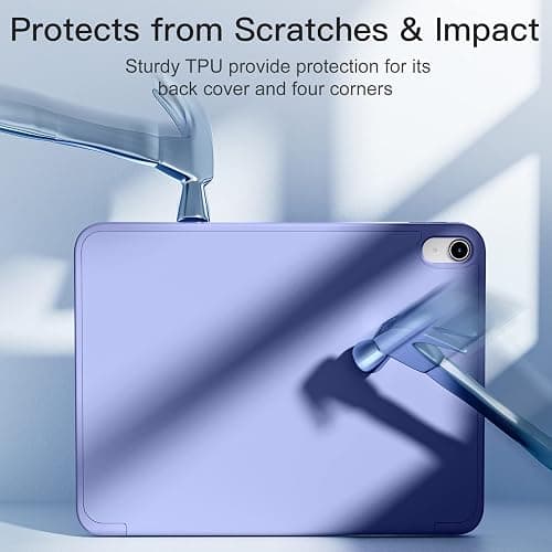 Akkerds Compatible with iPad (A16) 11th Generation Case 11 Inch 2025, for iPad 10th Generation Case 10.9 Inch 2022 with Pencil Holder, Slim Trifold Stand Protective Cover with Soft TPU Back,BluePurple thumbnail 7