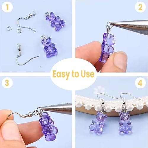Hypoallergenic Earring Hooks, Ear Wires Fish Hooks, 600 Pcs Gold Earing Making Supplies Kit with Earring Backs and Jump Rings for DIY Jewelry Making (Gold) thumbnail 5