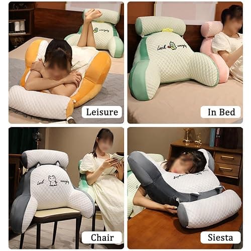 ANBTUKJ Cuddle Cushion for Adults Comfortable Reading Pillow with Arms Soft Bed Seat Gaming Pillow Detachable Back Support Cushion for Bed Sofa Chair,Lovely Dolphin-60×40×25cm thumbnail 7