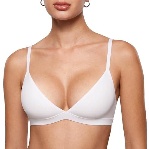 INLYRIC Women's Unlined Triangle Bralette | Ultra-soft, No Padding, Wirefree, Dual-layer, Plunge, Seamless, Pull-on, Adjustable Straps, Sexy, Comfortable - Image 1