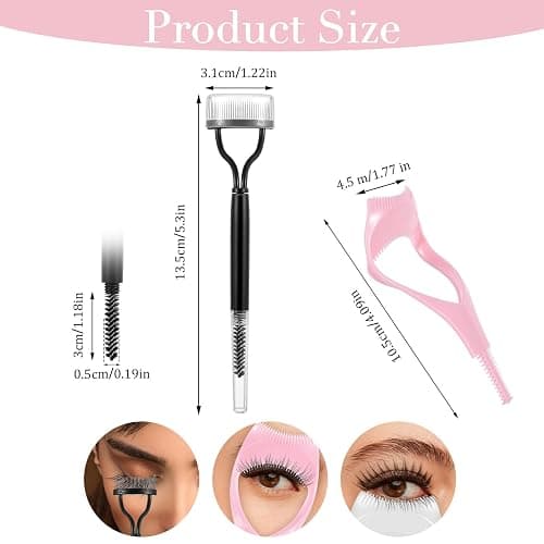 Elegaperma 4pcs Mascara Shield and Eyelash Separator Tool,Mascara Guard for Eyelashes and Comb,3 in 1 Reusable Mascaras Guard Applicator with Eyelash Comb for Natural Eye Makeup thumbnail 3