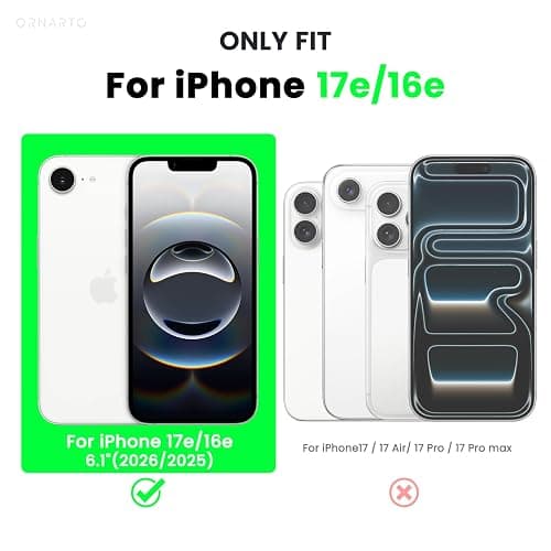 ORNARTO Compatible with iPhone 17e Case and for iPhone 16e Case 6.1", Liquid Silicone 3 Layers Full Covered Soft Gel Rubber Shockproof Cover, Protective Phone Cases for 16e & 17e-Baby Blue thumbnail 2