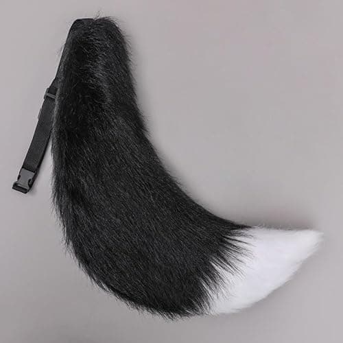 Faux Fur Wolf Tail 27" Furry Animal Big Tail for Adult Halloween Cosplay Party Costume Accessories thumbnail 3
