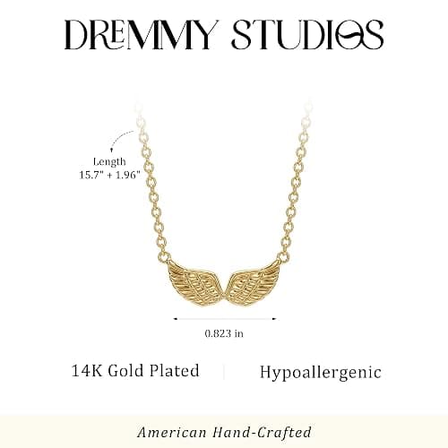 Dremmy Studios Cross Pendant Necklace for Women 14K Gold Plated Cubic Zirconia Evil Eye Butterfly Angel Wing Disc Coin Necklace Minimalist Religious Faith Jewelry Gift for Women thumbnail 7
