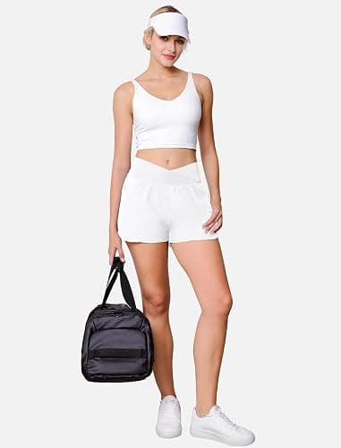 FireSwan Crossover Athletic Shorts for Women 2 in 1 Flowy Running Shorts with Pockets Spandex Butterfly Workout Tennis Skorts thumbnail 5