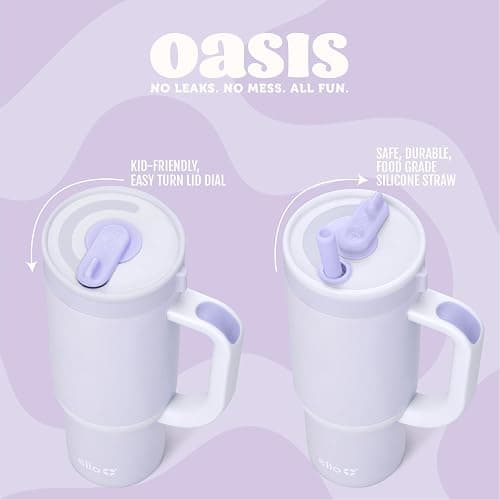 Ello Oasis 14oz Stainless Steel Tumbler - Orange Daisies thumbnail 5