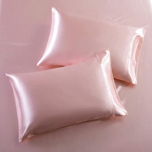 SiinvdaBZX 3Pcs Twin XL Sheets Set, Blush Pink Silky Satin Sheets Twin XL Bedding Set Ultra-Soft Extra Long Bed Sheets for College Dorm thumbnail 3