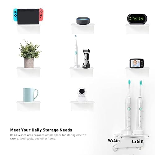 OAPRIRE Electric Toothbrush Holder for Bathroom, Acrylic Electric Toothbrush Holder Wall Mounted Come with Cable Organizer, Saving Space and Convenient Charging - White - White thumbnail 8