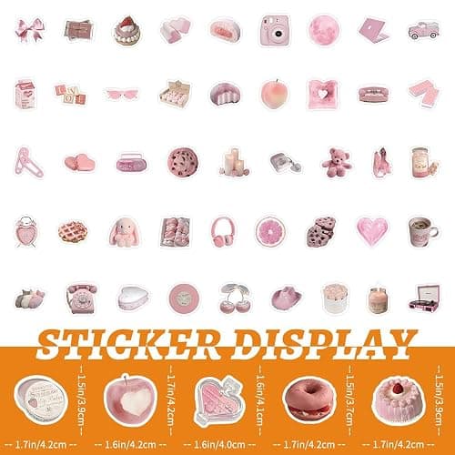 100PCS Pink Small-Sized Coquette Stickers, Aesthetic Cute Pink Coquette Sticker for Water Bottles Diaries Phones Laptops Luggage, Vinyl Waterproof Graffiti Decals for Girls Teens thumbnail 9