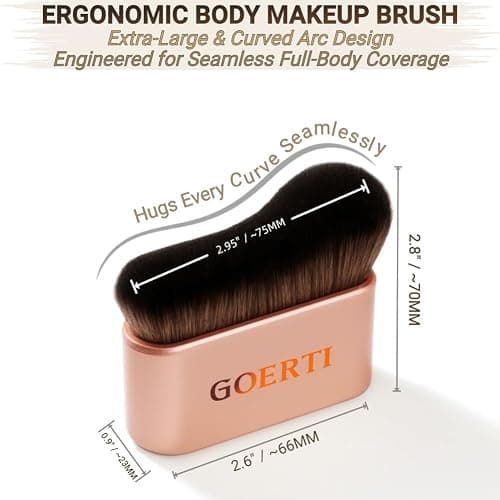 GOERTI Professional Body Makeup Brush for Blending Liquid Foundation Self Tanner Vegan Face Kabuki Brush for Body Self Tan Bronzer Shimmer Glow Concealers Cream Powder High Density Body Brush thumbnail 2