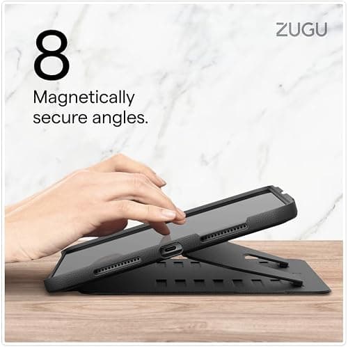 ZUGU CASE for iPad Air 11 (M3 2025 / M2 2024) iPad Air 4 & 5 10.9 Inch (2020/2022) - Protective, Ultra Thin, Magnetic Stand, Sleep/Wake Cover with Apple Pencil Charging & Storage - Black thumbnail 4