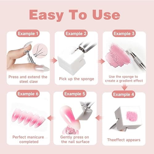 200PCS Soft Nail Sponges with 1PCS Grabbing Pen for Ombre and Aura, Reusable Soft Nail Sponge,Professional Nail Art Tools Accessories Supplies for Home Use and Salons,Manicure DIY Tools thumbnail 6