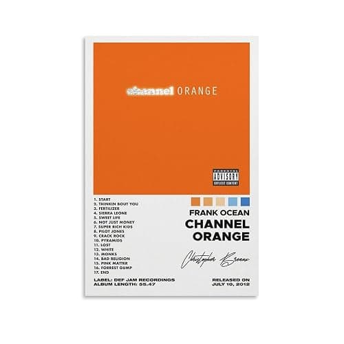 KJV Frank Ocean Channel Orange Poster Album Cover Poster Poster Art Decor Painting Aesthetic Wall Art Canvas for Bedroom Decor 16x24inch(40x60cm) Unframe-style - Image 1