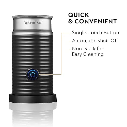 Nespresso Aeroccino 3 Milk Frother - Automatic Hot & Cold Foam Maker for Coffee, Latte, Cappuccino, and Macchiato - Black thumbnail 3