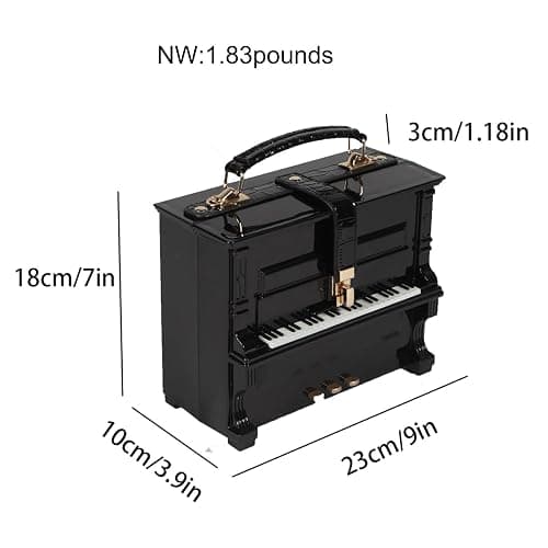Lyuxhetaokdiq Women Acrylic Piano Shaped Crossbody Shoulder Bag Handbag Piano Purse thumbnail 3