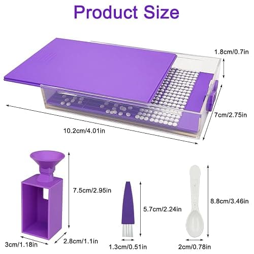 8 Set Diamond Art Trays Accessories, FineGood Diamond Art Storage Kits for Adults Diamond Storage Containers Funnel for DIY Diamond Art Painting thumbnail 3