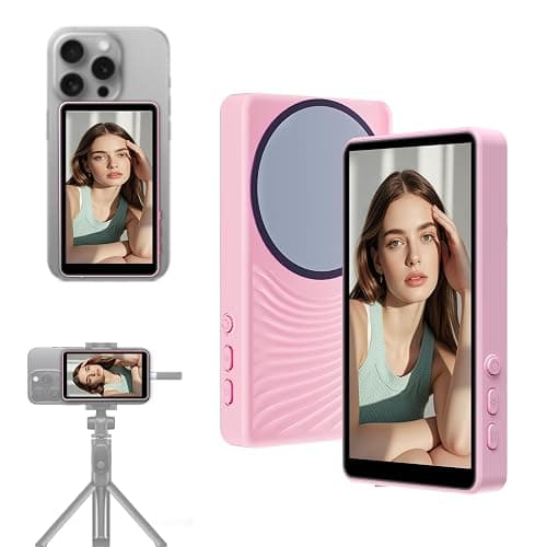 YXYaoZhengYiGeYi Selfie Monitor Screen for iPhone/Android, Magnetic Phone Vlog Back Camera Monitor with Bluetooth Remote, Wireless Recording Selfie/Live Streaming/TikTok - Image 1